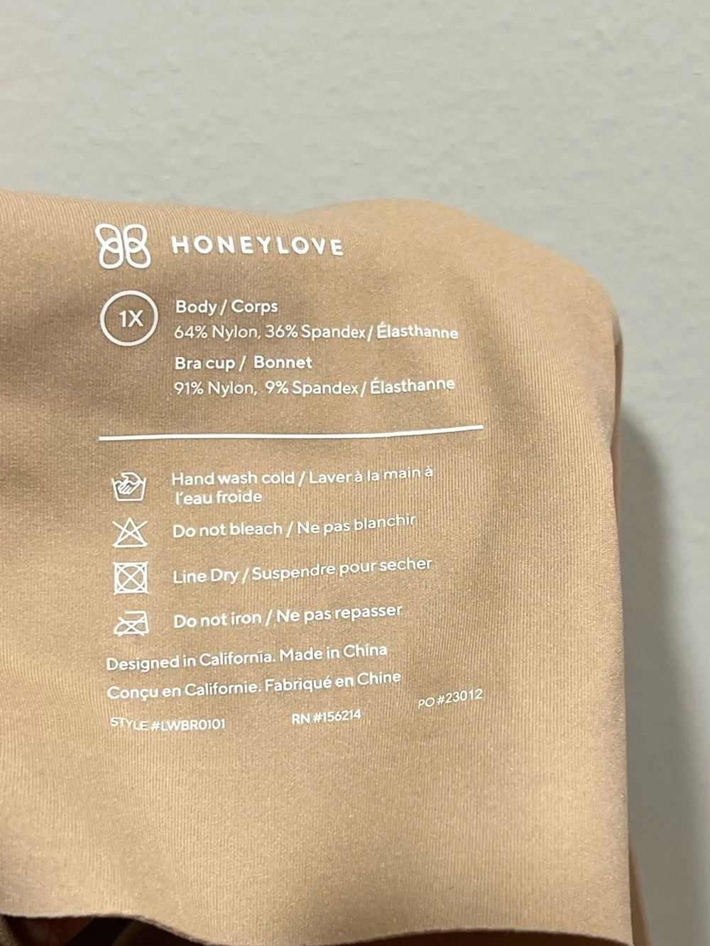 Honeylove V-Neck Nude T-Shirt Bra Size 1X
